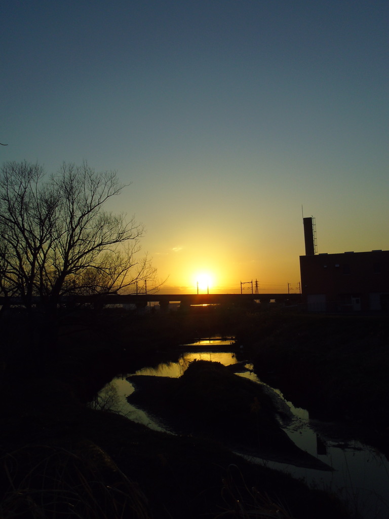 2017/03/04_元荒川の夕暮れ