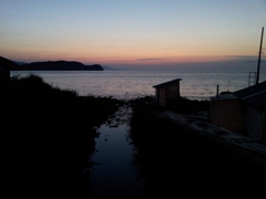 2016/08/13_桃内川と忍路湾の夕暮れ