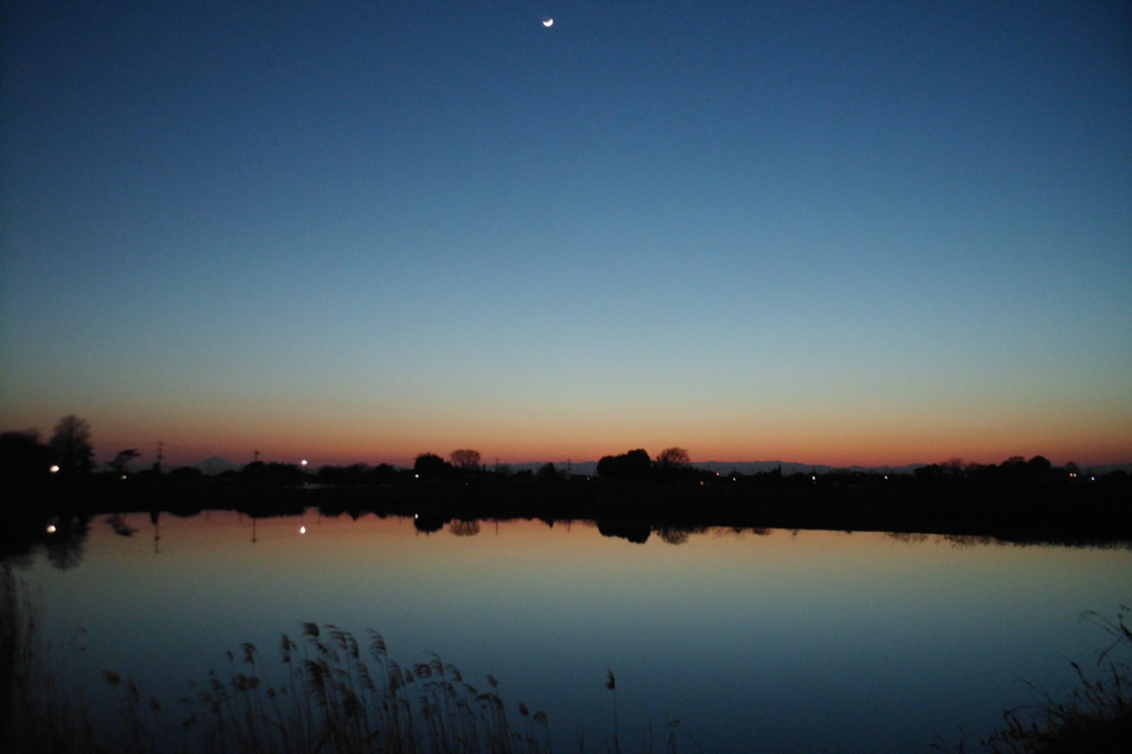 2016/02/11_溜め池の夕暮れ