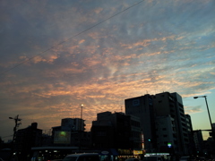2017/10/27_恵美須交差点の夕暮れ