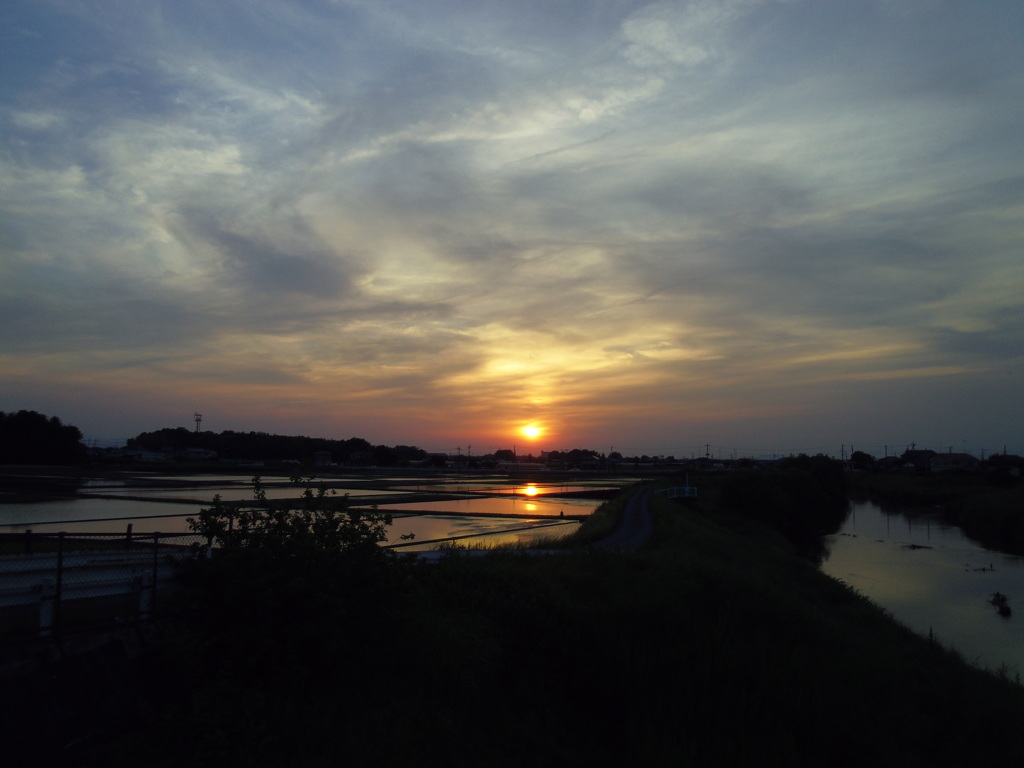 2017/05/21_水田の夕暮れ