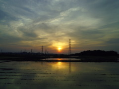 2017/05/21_水田の夕暮れ