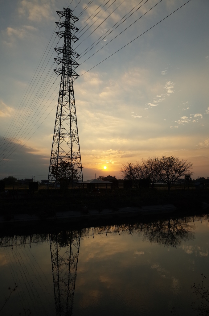 2014/10/25_見沼代用水の夕暮れ