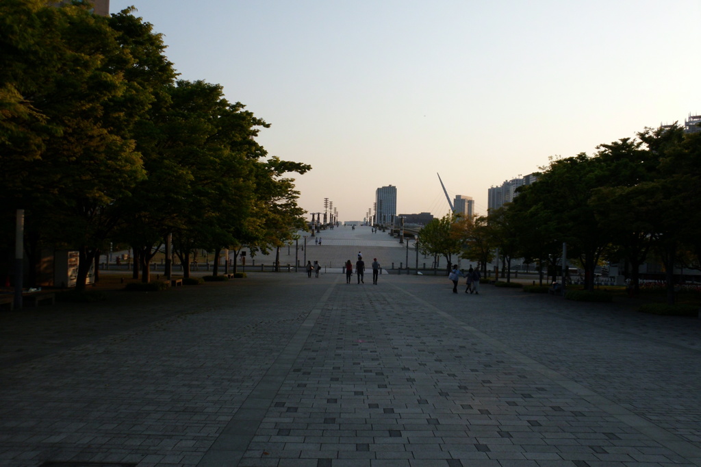 2014/04/26_夕暮れのつどい橋から夢の大橋を望む