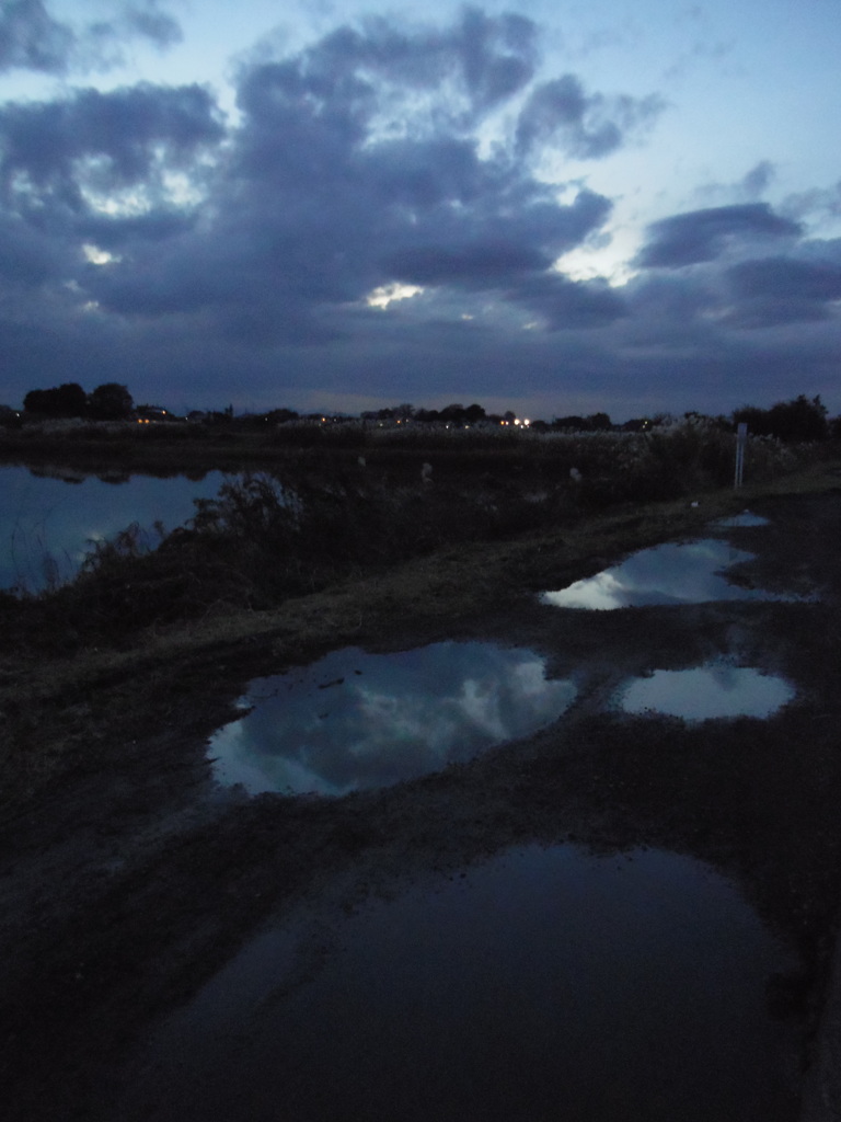 2016/11/26_水溜まりの夕暮れ