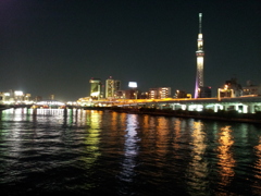 2015/10/08_夜の隅田川とスカイツリー
