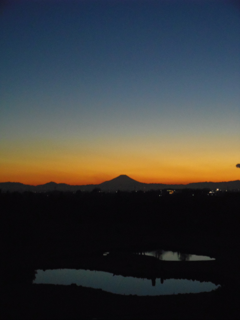 2016/12/29_荒川河川敷の夕暮れ富士