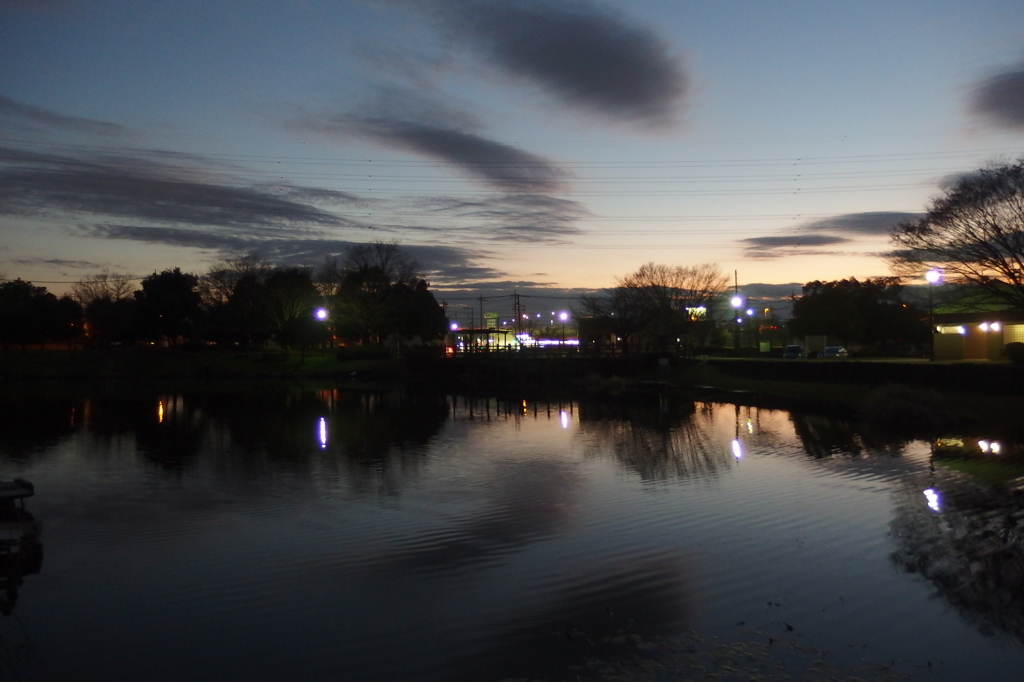 2015/12/30_西城沼公園の夕暮れ