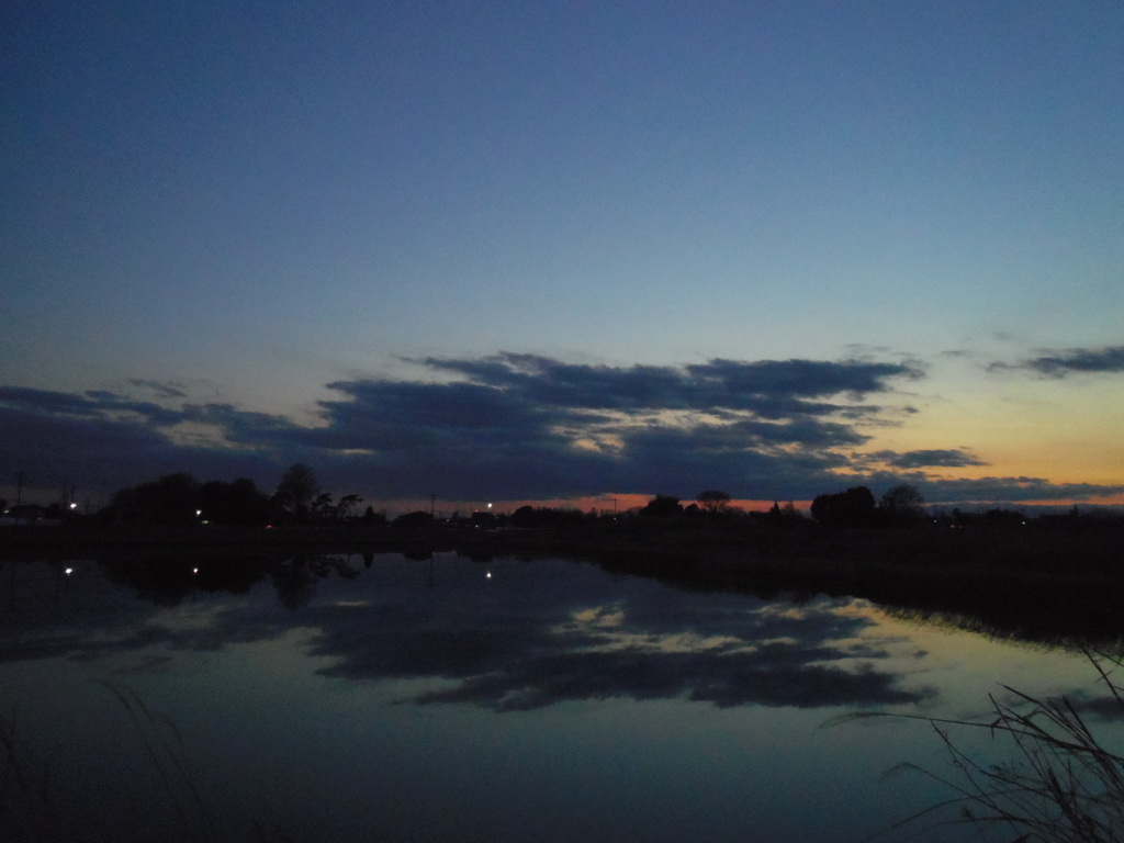 2017/02/19_溜め池の夕暮れ