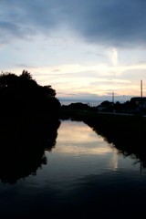 2016/07/24_小林橋にて野通川の夕暮れ