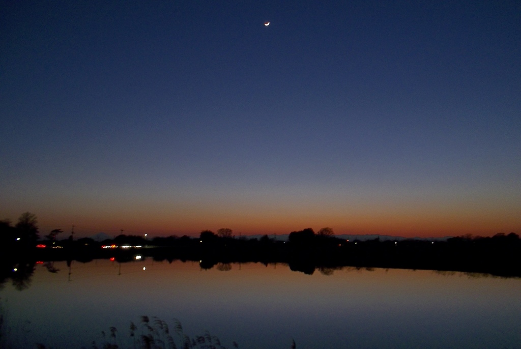 2016/02/11_溜め池の夕暮れ