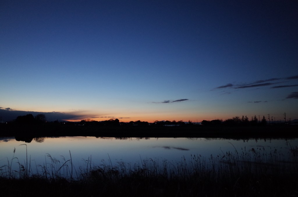 2016/02/07_溜め池の夕暮れ