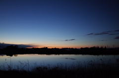 2016/02/07_溜め池の夕暮れ