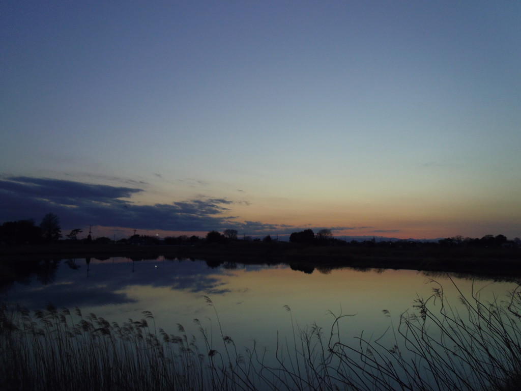 2017/02/19_溜め池の夕暮れ