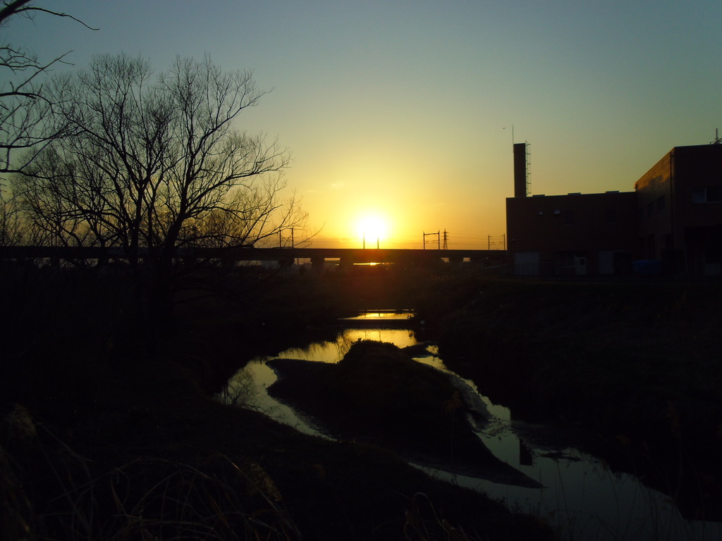 2017/03/04_元荒川の夕暮れ