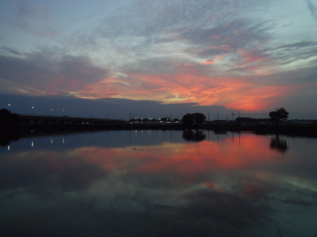 2016/10/30_溜め池の夕暮れ