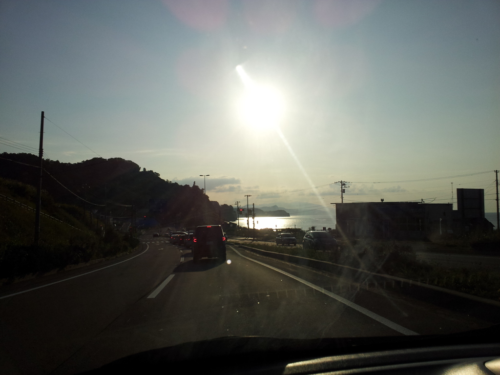 2016/08/13_忍路湾に傾く太陽