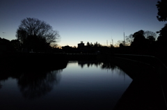 2016/01/01_堂の前池の夕暮れ