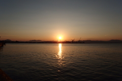 2016/08/12_函館湾の夕日