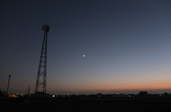 2014/09/28_夕空に月