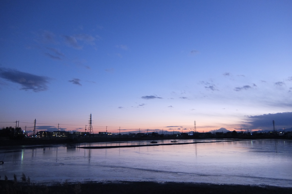 2015/01/02_伊佐沼の夕暮れ