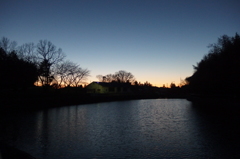 2016/01/01_堂の前池の夕暮れ