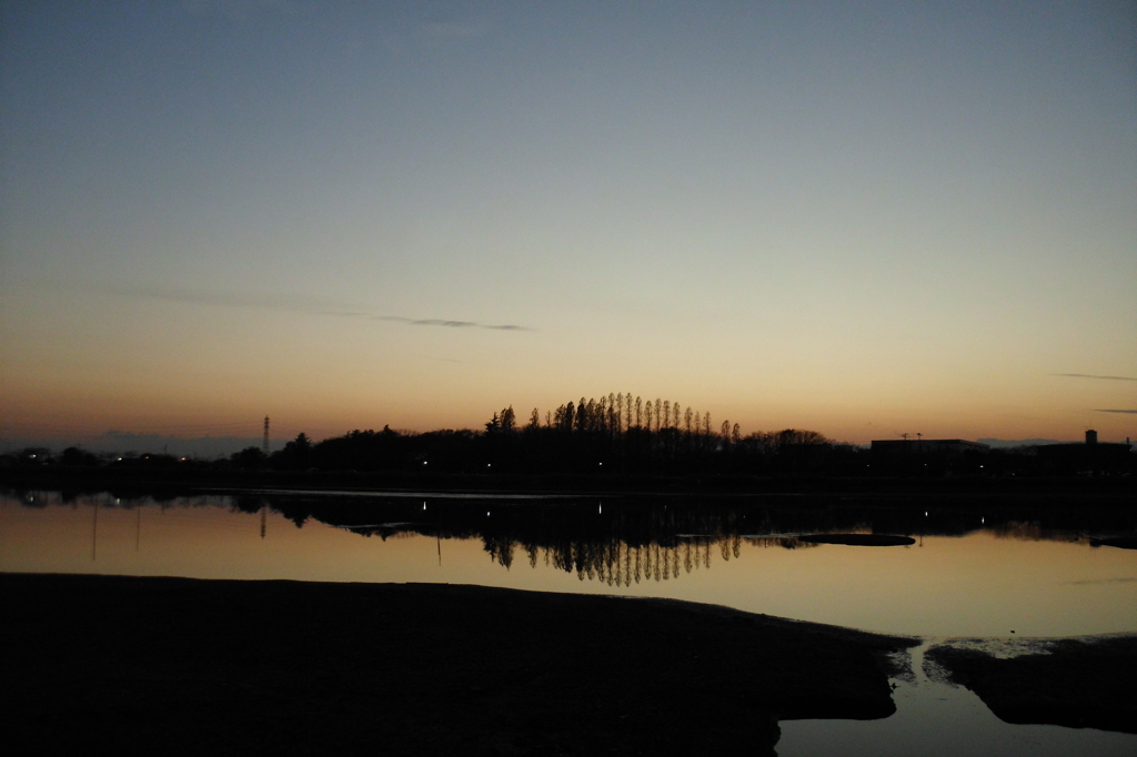 2015/12/20_伊佐沼の夕暮れ