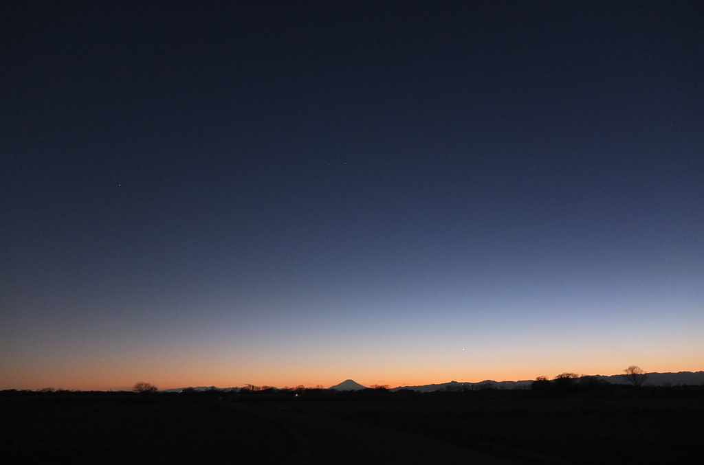 2015/01/03_夕暮れの富士山
