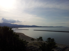 2018/09/13_十符ヶ浦海水浴場から夏泊半島を望む