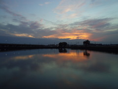 2016/10/30_溜め池の夕暮れ