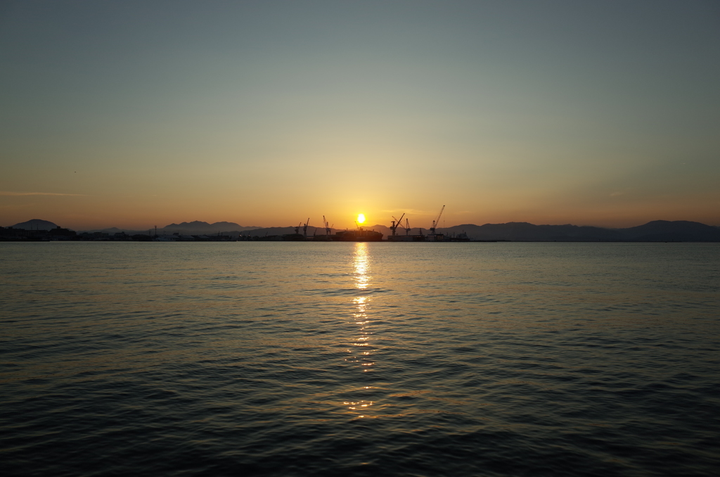 2016/08/12_函館湾の夕日