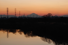 2015/01/04_夕暮れの富士山