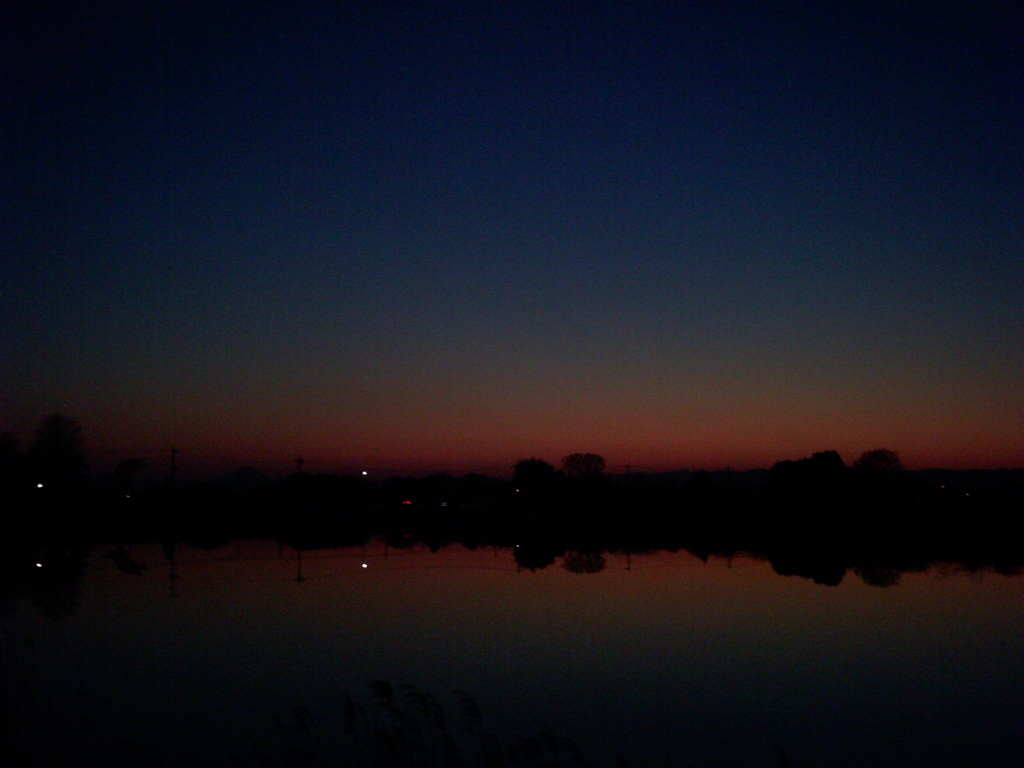 2016/02/11_溜め池の夕暮れ