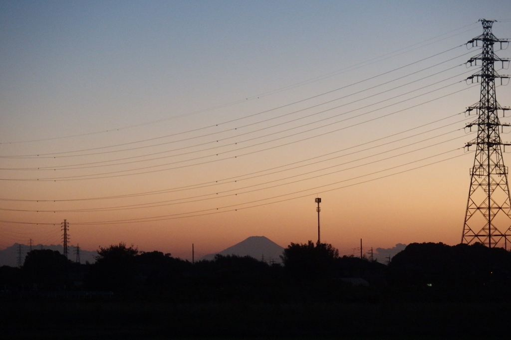 2015/10/25_夕暮れの富士山