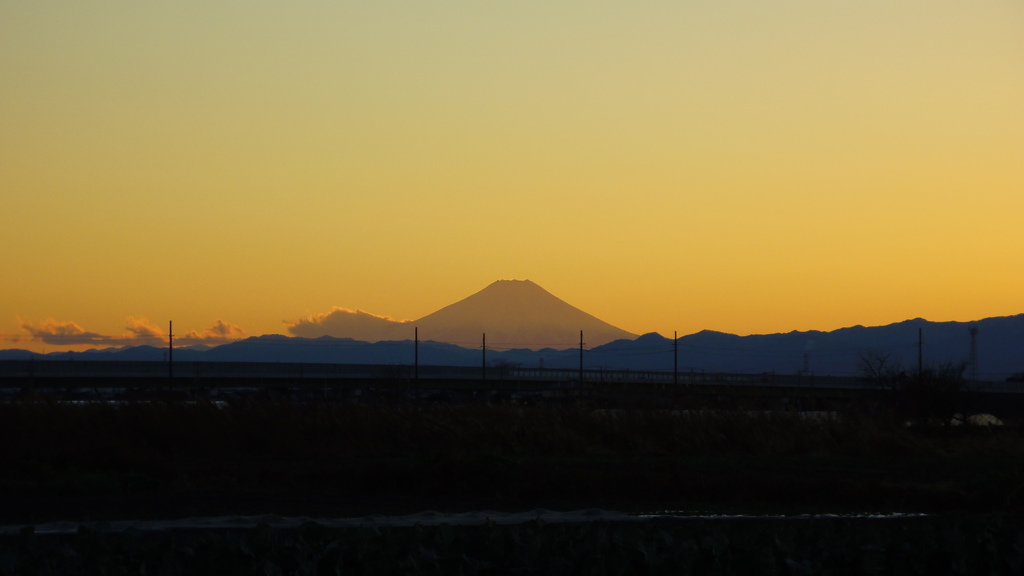 2013/12/22_夕暮れの富士山