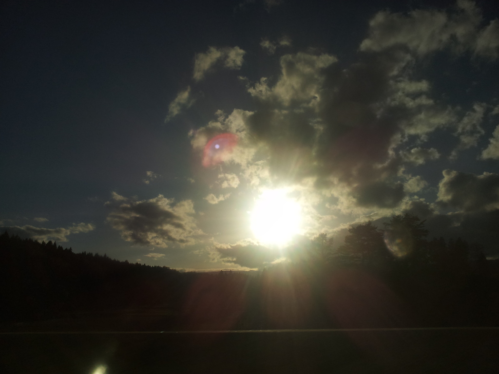 2016/11/12_東北新幹線から夕日を眺める