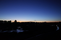 2015/12/29_貯水池の夕暮れ