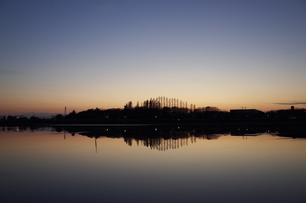 2015/12/20_伊佐沼の夕暮れ