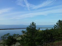2018/09/13_十符ヶ浦海水浴場から下北半島を望む