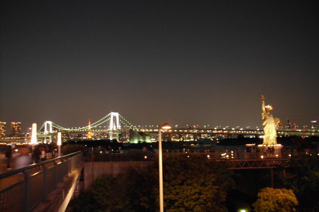 2014/04/26_夜のレインボーブリッジ・東京タワー・自由の女神
