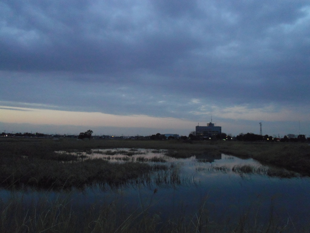 2017/02/25_溜め池の夕暮れ