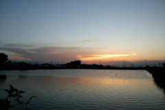 2016/08/07_溜め池の夕暮れ