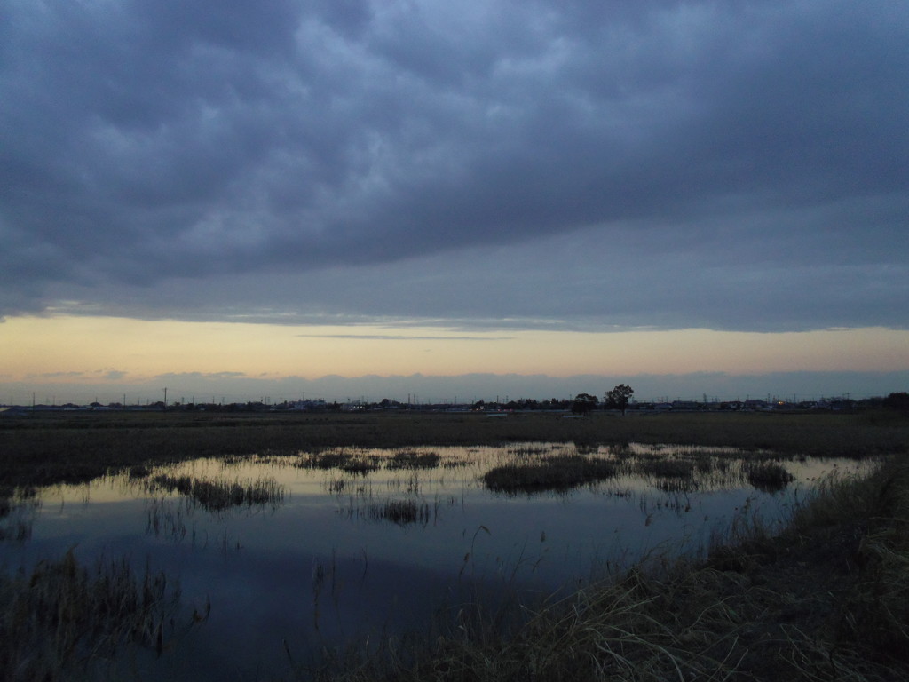 2017/02/25_溜め池の夕暮れ