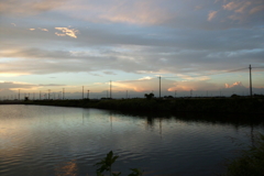 2016/08/21_溜め池の夕暮れ