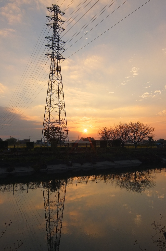 2014/10/25_見沼代用水の夕暮れ