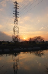 2014/10/25_見沼代用水の夕暮れ