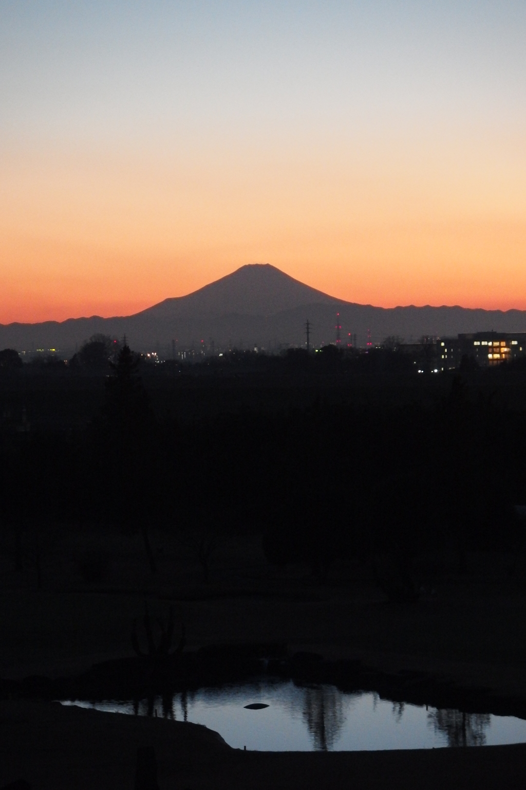 2016/12/29_荒川河川敷の夕暮れ富士