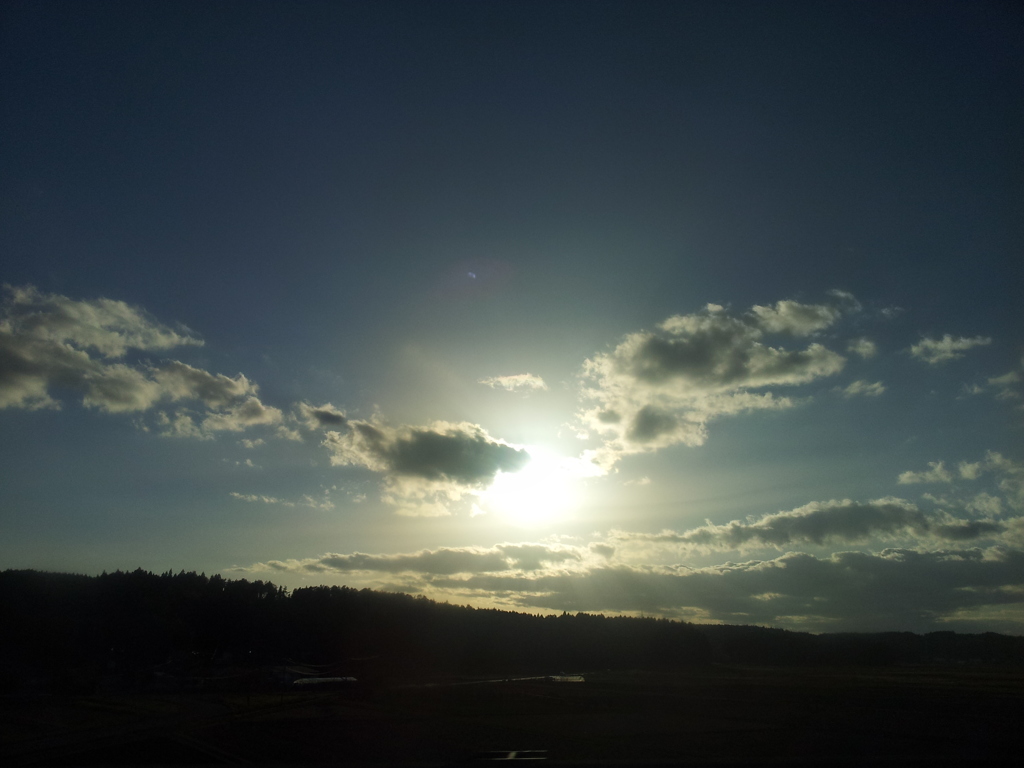 2016/11/12_東北新幹線から夕日を眺める