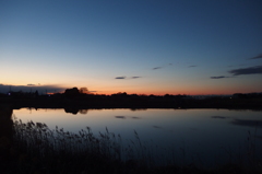 2016/02/07_溜め池の夕暮れ