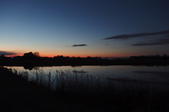 2016/02/07_溜め池の夕暮れ